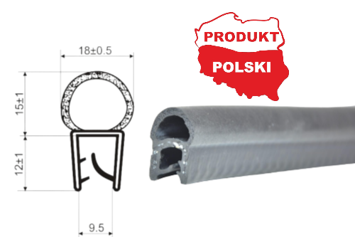 USZCZELKA SAMOCHODOWA T-16 OSŁONA KRAWĘDZI NA RANT O GRUBOŚCI DO 10 MM Z BALONEM AMORTYZATOREM CZOŁOWYM PRODUCENT STOMIL SANOK DYSTRYBUCJA ORION GDYNIA TRÓJMIASTO POMORSKIE HUTNICZA