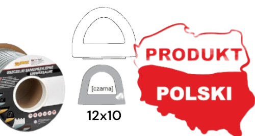 USZCZELKA TYPU D SD-54 WYKONANA Z BIAŁEJ GUMY POROWATEJ EPDM O WYMIARACH 12X10 MM Z KLEJEM PRODUCENT STOMIL SANOK DYSTRYBUCJA ORION GDYNIA TRÓJMIASTO POMORSKIE POLSKA