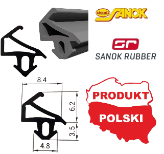 USZCZELKA DO OKIEN PCV S-1155 SYSTEMU PLUS-TEC. WYKONANA Z CZARNEJ GUMY EPDM. PRODUCENT STOMIL SANOK