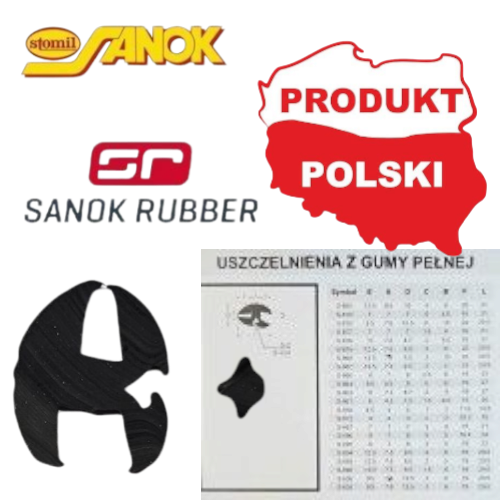 USZCZELKA  Z KLINEM DO MOCOWANIA SZYB BLACH O GRUBOŚCI OD 406 DO 8-10 MM CZYLI GRUBE. USZCZELNIENIE WYKONANE Z CZARNEJ LITEJ GUMY NBR. PRODUCENT STOMIL SANOK. DYSTRYBUCJA ORION GDYNIA