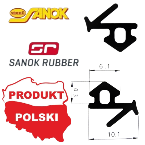 USZCZELKA OKNA PCV S-834 X Z GUMY EPDM KOLOR CZARNY. SYSTEM VEKA