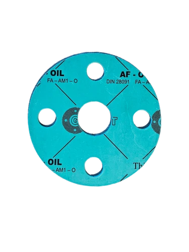 Uszczelka DN 20 na ciśnieni PN 10-40 płaska wykonana z płyty GAMBIT AF-OIL o grubości 3 mm. Typ uszczelki FF z otworami . Odporna  na woda para wodna olej benzyna paliwa. Produkcja ORION Gdynia