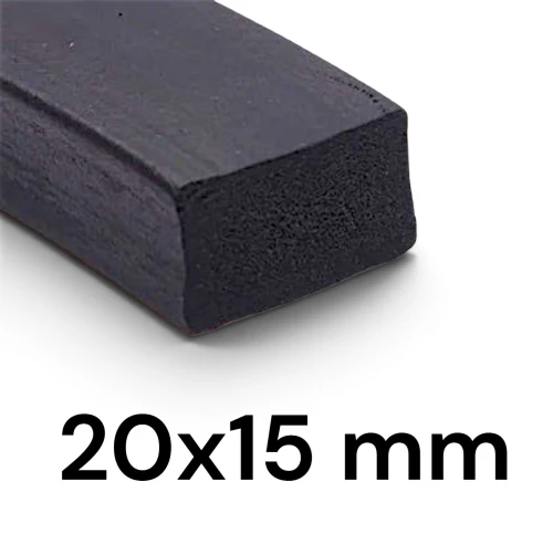 Uszczelka MIKRO 20x15  mm Wykonana z czarnej gumy spienionej EPDM. Zastosowanie okno drzwi właz bulaj , podkładka izolator